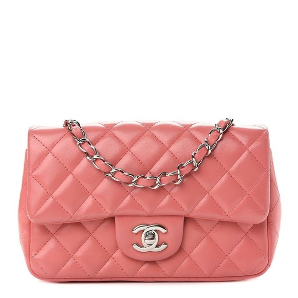 CHANEL CC Pearl Crush Mini Flap Quilted Lambskin Leather